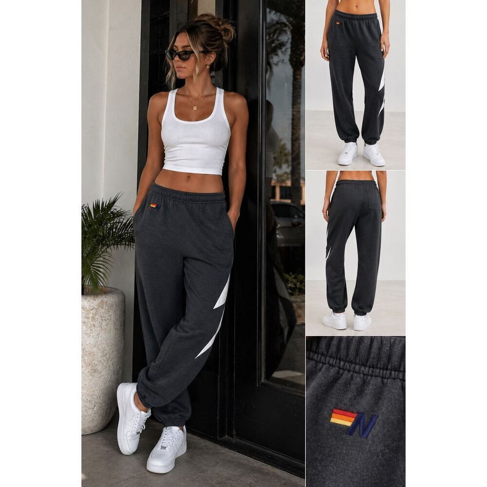 Aviator Nation Sweatpants Gray Joggers Relaxed Fit Lounge Size S
